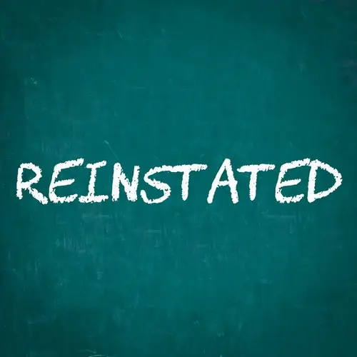 Reinstated