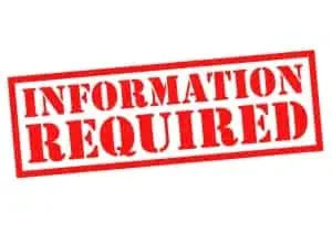 Information Required