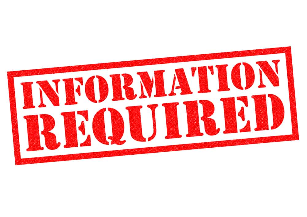 Information Required